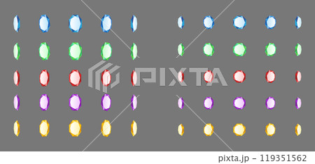 Gemstones of various colors realistic illustration set 119351562