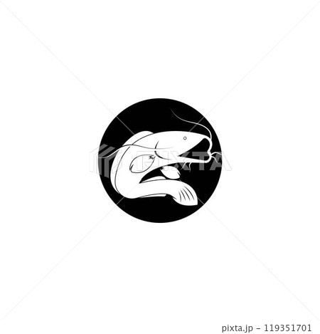 Catfish logo template vector icon Catfish logo template vector icon 119351701