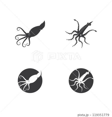 Squid logo vector template Squid logo vector template 119351779