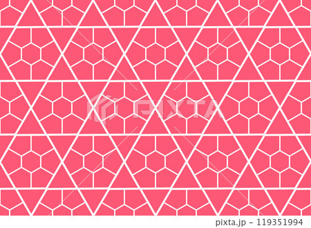 The geometric pattern with lines. Seamless vector background. White and pink texture. Graphic modern pattern. Simple lattice graphic design 119351994