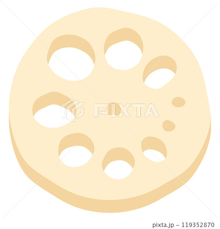 スライスした蓮根のイラスト 119352870