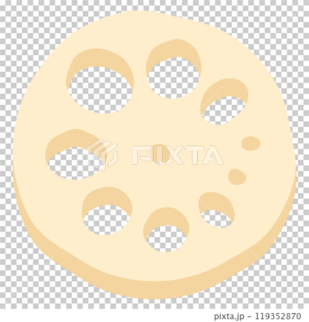 スライスした蓮根のイラスト 119352870