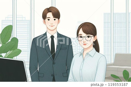オフィスで働く男女 119353187