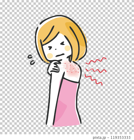 一個女人的背部發癢 一個女人的背部發癢 119353333