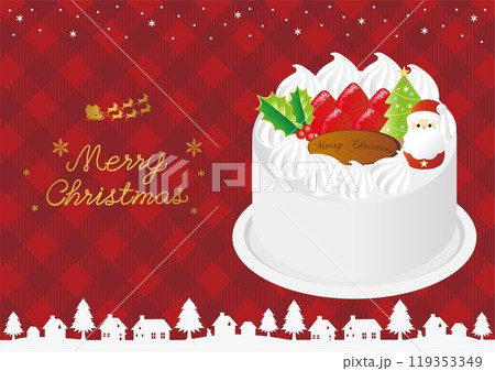 フレーム バナー クリスマスケーキ クリスマス サンタクロース 街並み 背景 イラスト フレーム バナー クリスマスケーキ クリスマス サンタクロース 街並み 背景 イラスト 119353349