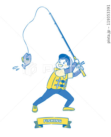 釣りをする少年のイラスト 2C 119353391