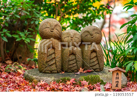 【神奈川県】長谷寺の境内にいる紅葉の中の良縁地蔵 119353557