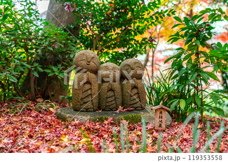 【神奈川県】長谷寺の境内にいる紅葉の中の良縁地蔵 119353558