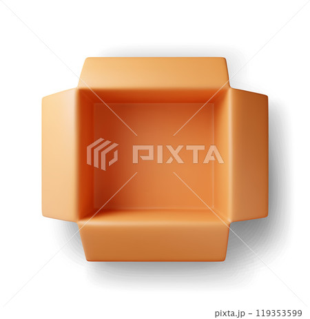 3D carton packaging box isolated on white. 119353599