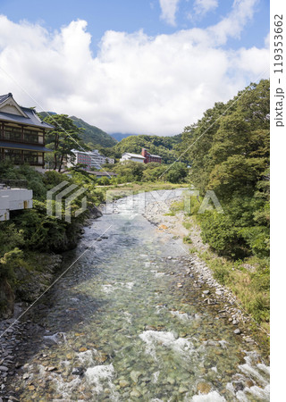 水上温泉の湯原橋から眺めた利根川の景色 水上温泉の湯原橋から眺めた利根川の景色 119353662