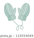 Knitted winter mittens 119354049