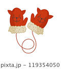 Winter mittens with fox 119354050