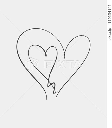 Minimalist heart line art drawing design Minimalist heart line art drawing design 119354143
