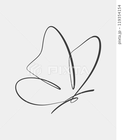Minimalist butterfly line art illustration design 119354154