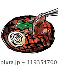 野菜と焼肉　手描きイラスト 119354700