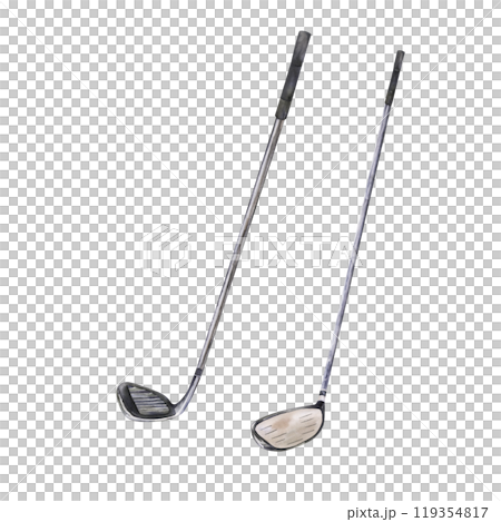 a set of golf clubs, hand drawn watercolor 119354817