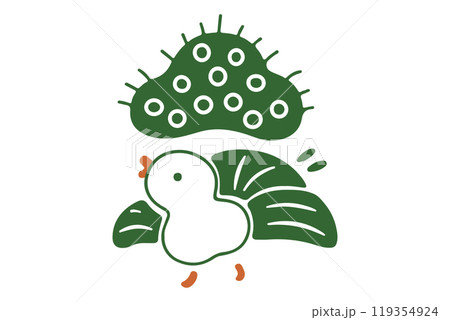 かわいい手描き風の一索の鳥＿カラー 119354924