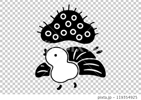 可愛的手繪風格小鳥_黑白 119354925