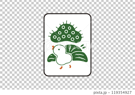 かわいい手描き風の一索の麻雀牌＿カラー 119354927