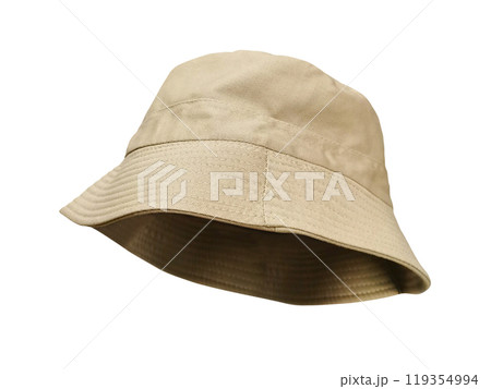 Brown bucket hat isolated on white background. 119354994