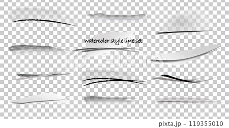 Watercolor style monotone line set illustration 119355010