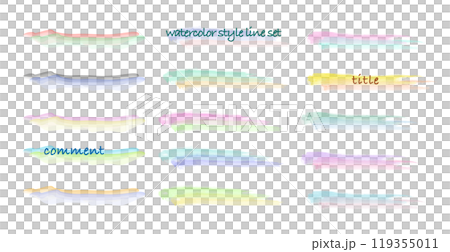 Watercolor style colorful line set illustration 119355011