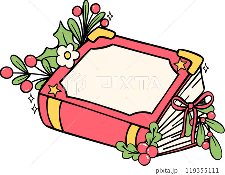 Festive Groovy Christmas book hand drawn illustration Festive Groovy Christmas book hand drawn illustration 119355111