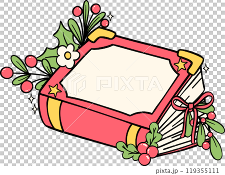 Festive Groovy Christmas book hand drawn illustration Festive Groovy Christmas book hand drawn illustration 119355111