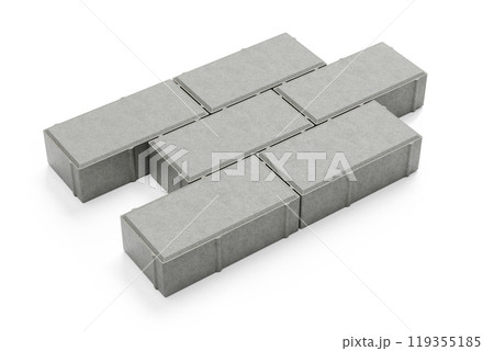 Grey concrete pavement brick 3d 119355185