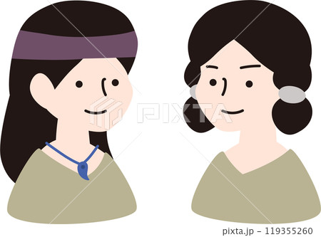 弥生時代の男性と女性のイラスト 119355260