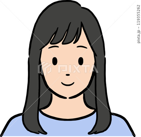 日本人女性の上半身イラスト素材 ベクター 表情 アイコン 教材 日本人女性の上半身イラスト素材 ベクター 表情 アイコン 教材 119355262