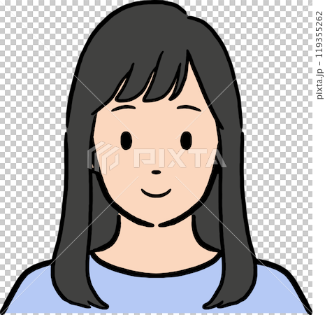 日本人女性の上半身イラスト素材 ベクター 表情 アイコン 教材 日本人女性の上半身イラスト素材 ベクター 表情 アイコン 教材 119355262