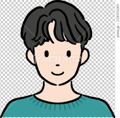 韓國男性上半身插畫素材向量臉部表情圖示教材 119355265