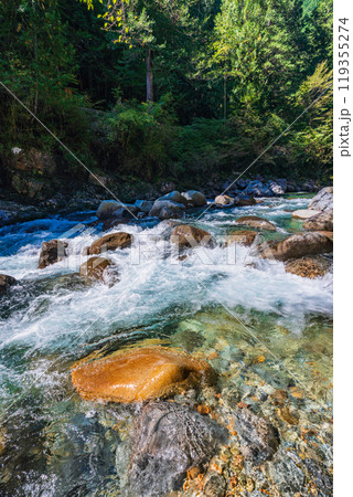 【長野県】阿寺渓谷 六段の滝付近の流れ 【長野県】阿寺渓谷 六段の滝付近の流れ 119355274