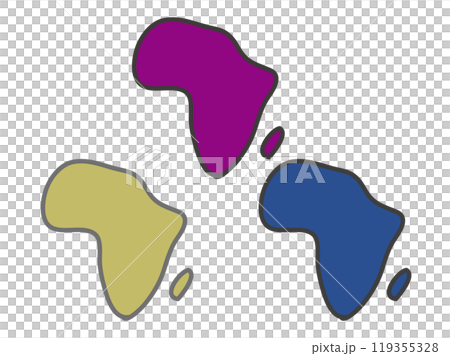 アフリカの簡易地図_3色セット アフリカの簡易地図_3色セット 119355328