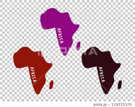 アフリカの簡易地図＿文字入り3色セット 119355329