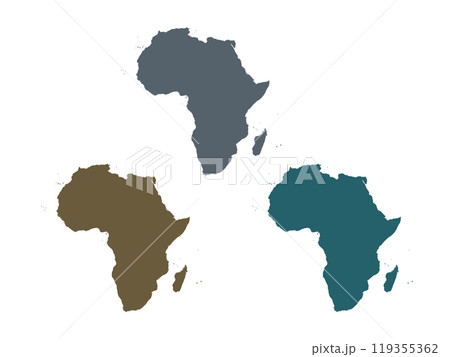 アフリカのカラー地図＿3色セット 119355362