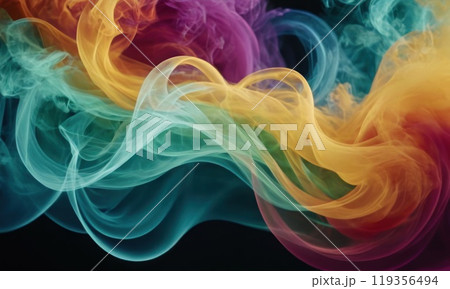 Abstract smoke color waves background. Generative AI 119356494