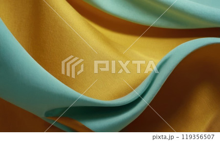 Abstract color fabric cloth waves background. Generative AI 119356507