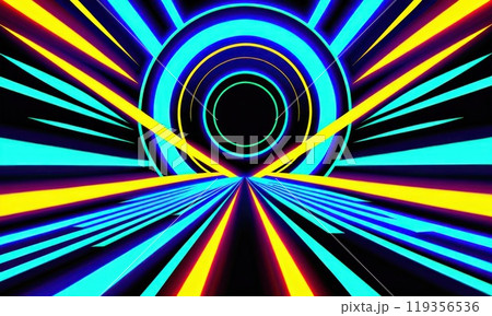 Abstract neon geometric pattern background. Generative AI 119356536