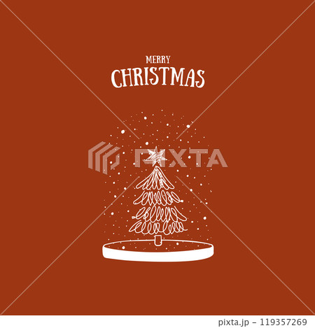 Cute Christmas greeting card.Merry Christmas.New Year elements gifts,hat,fir tree,candy,cocoa, snowflakes and snow.Pastel colors.Great for banners,wallpapers,wrapping.Christmas glass ball. 119357269