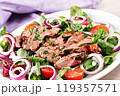 Fillet of beef with salad 119357571