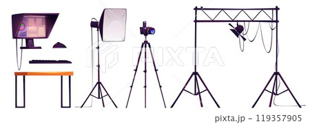 Photo studio equipment set Photo studio equipment set 119357905
