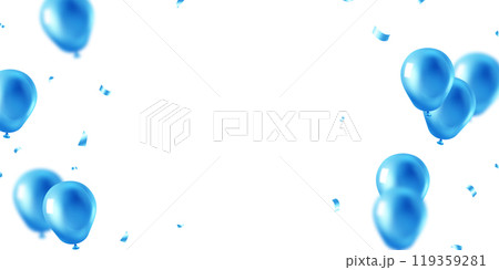Banner template vector background design beautiful blue 3d balloon illustration 119359281