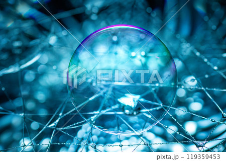 糸に乗った幻想的なシャボン玉 糸に乗った幻想的なシャボン玉 119359453