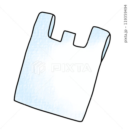 ゆるめシンプルなレジ袋　アナログ風 119359494