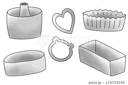 ゆるめシンプルお菓子型セット アナログ風 ゆるめシンプルお菓子型セット アナログ風 119359544