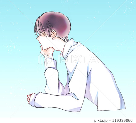 考える男性 青空 考える男性 青空 119359860