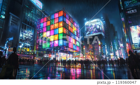 ネオンに彩られた都会の風景 ネオンに彩られた都会の風景 119360047