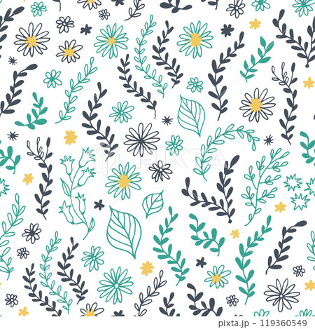 Seamless floral pattern, vector flower illustration 119360549